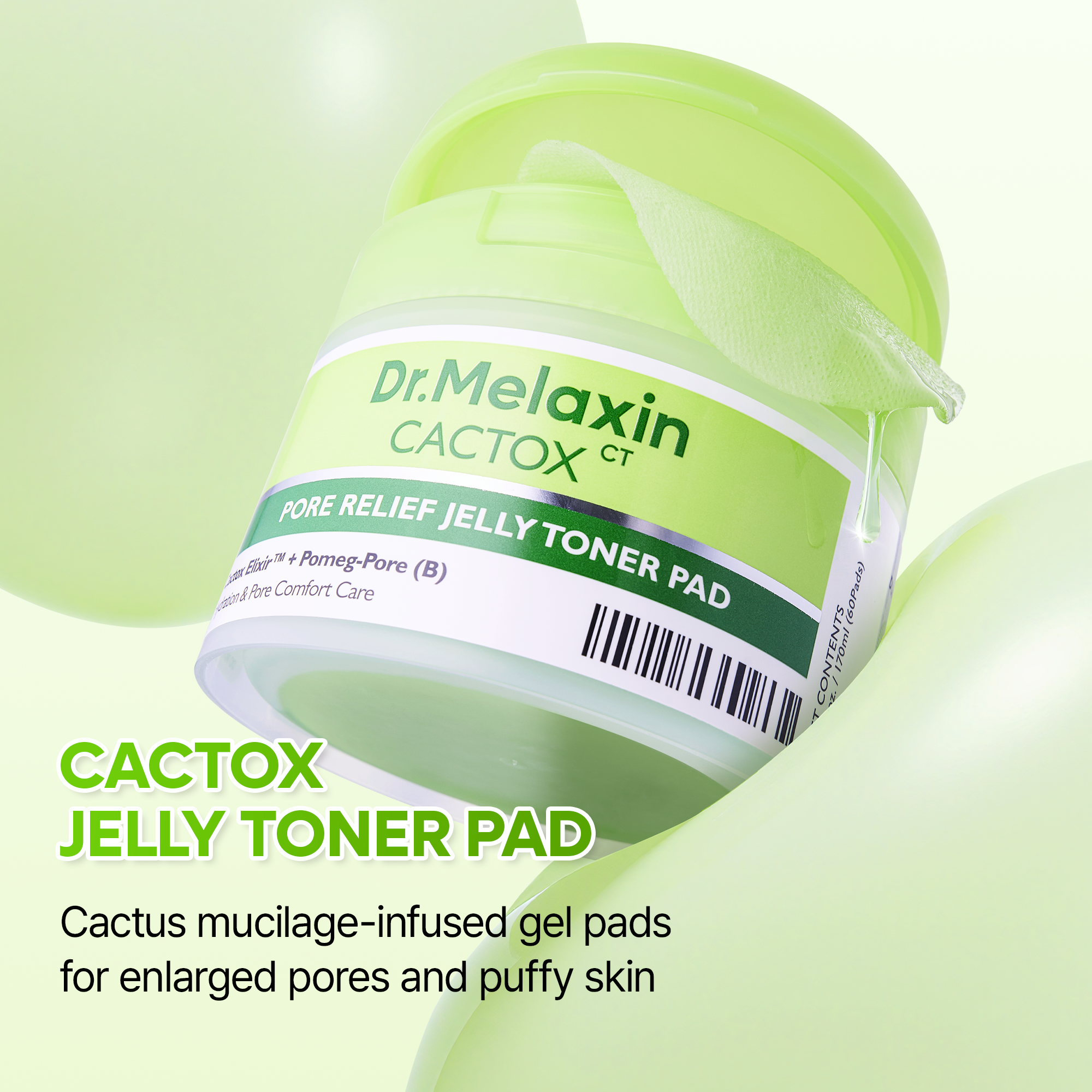 CACTOX Pore Relief Jelly Toner 60 Pads  & Serum Mist Duo
